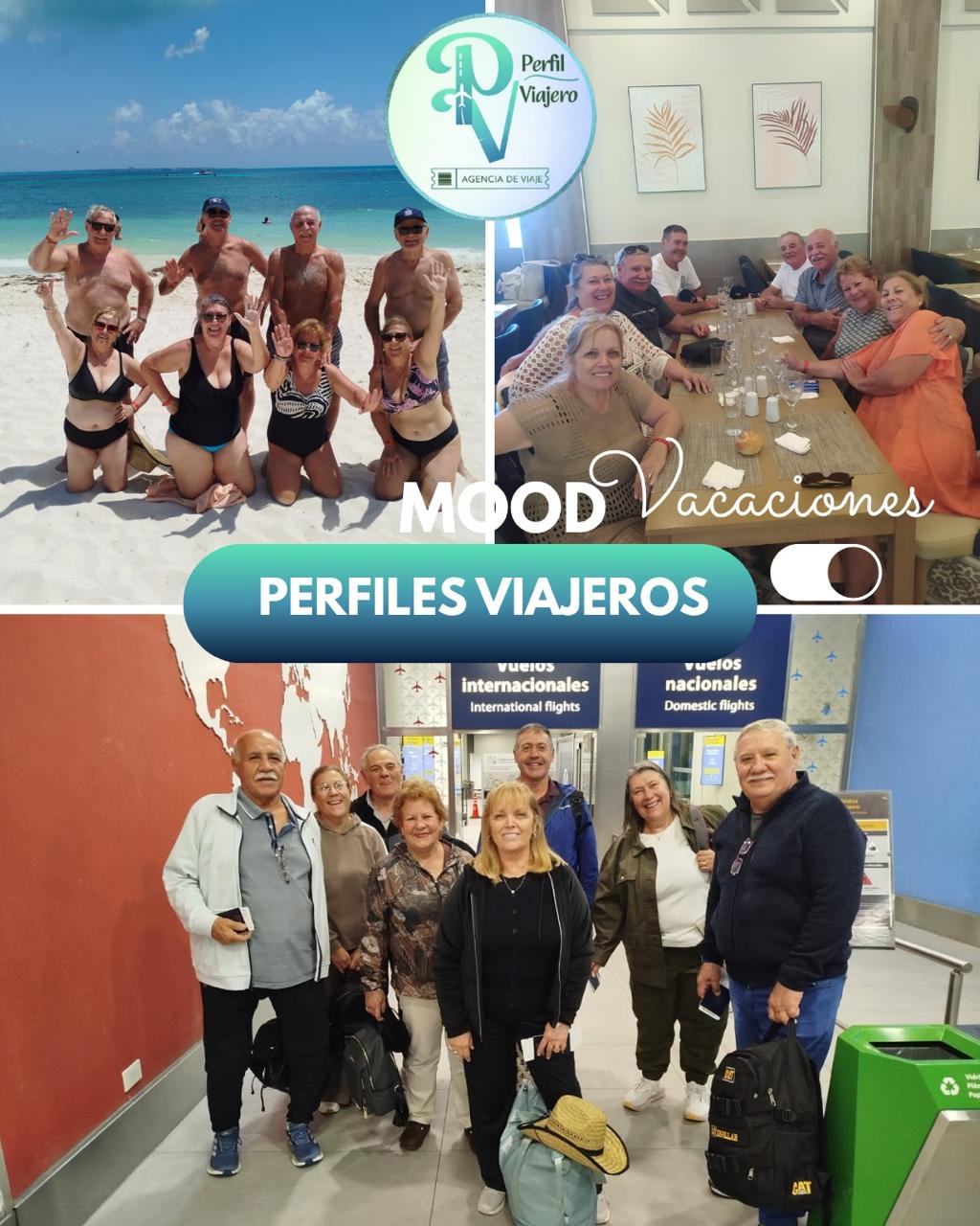 Grupo de viajeros en Cancún